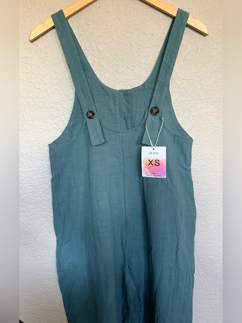 NWT LAKE BLUE LINEN COTTON OVERALLS, XSMALL - Picture 12 of 16